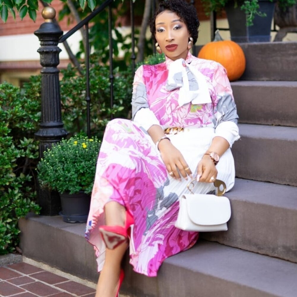 DivAbby | Blossom Beauty 2pc Floral Blouse & Pleated Skirt Set | Size L | NWOT